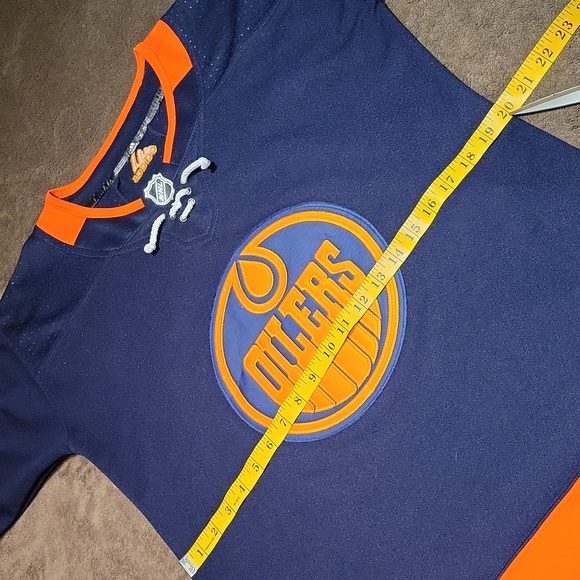 Oilers Nugent-Hopkins 93 Adidas Womens' Sweatshirt Jersey / Sz XL / Navy, Orange - Picture 14 of 17